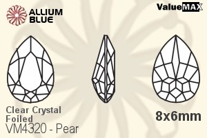 ValueMAX Pear Fancy Stone (VM4320) 8x6mm - Clear Crystal With Foiling - Click Image to Close