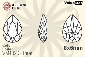 VALUEMAX CRYSTAL Pear Fancy Stone 8x6mm Light Peach F