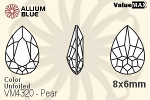 ValueMAX Pear Fancy Stone (VM4320) 8x6mm - Color Unfoiled - 关闭视窗 >> 可点击图片