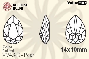 VALUEMAX CRYSTAL Pear Fancy Stone 14x10mm Light Siam F