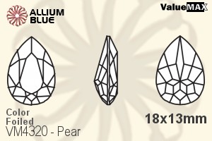 VALUEMAX CRYSTAL Pear Fancy Stone 18x13mm Blue Zircon F