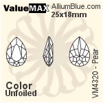 ValueMAX Pear Fancy Stone (VM4320) 25x18mm - Color Unfoiled