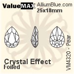 ValueMAX Pear Fancy Stone (VM4320) 25x18mm - Crystal Effect With Foiling