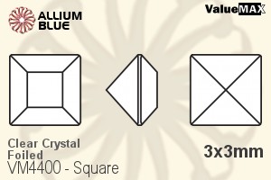 ValueMAX Square Fancy Stone (VM4400) 3x3mm - Clear Crystal With Foiling - Haga Click en la Imagen para Cerrar