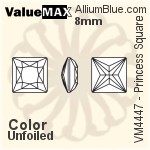 ValueMAX Princess Square Fancy Stone (VM4447) 8mm - Color Unfoiled