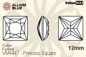 VALUEMAX CRYSTAL Princess Square Fancy Stone 12mm Light Peach F