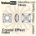 ValueMAX Princess Square Fancy Stone (VM4447) 14mm - Crystal Effect With Foiling