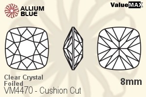 ValueMAX Cushion Cut Fancy Stone (VM4470) 8mm - Clear Crystal With Foiling - Haga Click en la Imagen para Cerrar