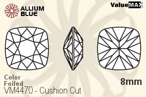VALUEMAX CRYSTAL Cushion Cut Fancy Stone 8mm Light Smoked Topaz F