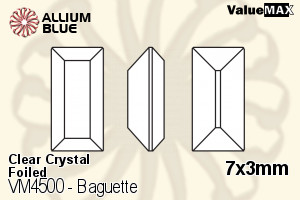 バリューマックス Baguette ファンシーストーン (VM4500) 7x3mm - クリスタル 裏面フォイル