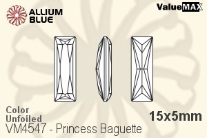 VALUEMAX CRYSTAL Princess Baguette Fancy Stone 15x5mm Jet