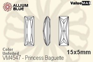 ValueMAX Princess Baguette Fancy Stone (VM4547) 15x5mm - Color Unfoiled