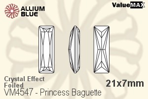 ValueMAX Princess Baguette Fancy Stone (VM4547) 21x7mm - Crystal Effect With Foiling - Click Image to Close