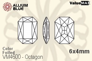 VALUEMAX CRYSTAL Octagon Fancy Stone 6x4mm Light Siam F