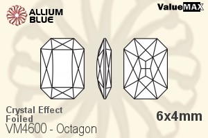 バリューマックス Octagon ファンシーストーン (VM4600) 6x4mm - クリスタル エフェクト 裏面フォイル