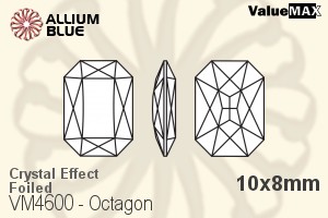 VALUEMAX CRYSTAL Octagon Fancy Stone 10x8mm Crystal Aurore Boreale F