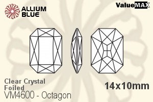 ValueMAX Octagon Fancy Stone (VM4600) 14x10mm - Clear Crystal With Foiling