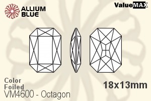 VALUEMAX CRYSTAL Octagon Fancy Stone 18x13mm Black Diamond F