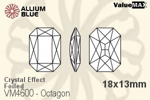 ValueMAX Octagon Fancy Stone (VM4600) 18x13mm - Crystal Effect With Foiling