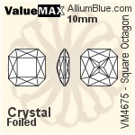 ValueMAX Square Octagon Fancy Stone (VM4675) 10mm - Clear Crystal With Foiling