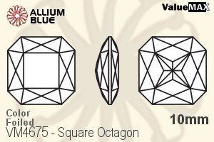 VALUEMAX CRYSTAL Square Octagon Fancy Stone 10mm Aqua F