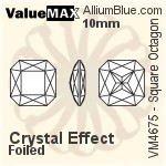 ValueMAX Square Octagon Fancy Stone (VM4675) 10mm - Crystal Effect With Foiling