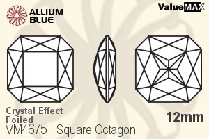 ValueMAX Square Octagon Fancy Stone (VM4675) 12mm - Crystal Effect With Foiling - Haga Click en la Imagen para Cerrar