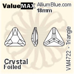 バリューマックス Triangle ファンシーストーン (VM4722) 18mm - クリスタル 裏面フォイル