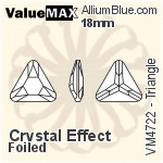 バリューマックス Triangle ファンシーストーン (VM4722) 18mm - クリスタル エフェクト 裏面フォイル