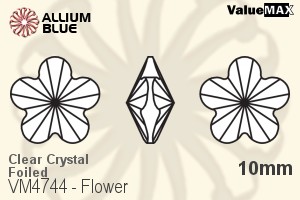 ValueMAX Flower Fancy Stone (VM4744) 10mm - Clear Crystal With Foiling - Click Image to Close