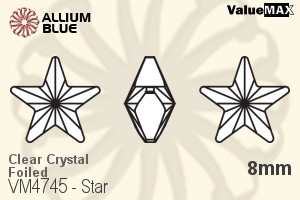 ValueMAX Star Fancy Stone (VM4745) 8mm - Clear Crystal With Foiling - 關閉視窗 >> 可點擊圖片