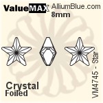 ValueMAX Angled Cube Fancy Stone (VM4841) 8mm - Clear Crystal With Foiling