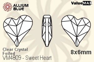 ValueMAX Sweet Heart Fancy Stone (VM4809) 8x6mm - Clear Crystal With Foiling - Click Image to Close