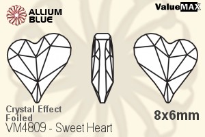 バリューマックス Sweet Heart ファンシーストーン (VM4809) 8x6mm - クリスタル エフェクト 裏面フォイル - ウインドウを閉じる