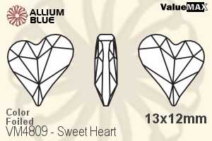 VALUEMAX CRYSTAL Sweet Heart Fancy Stone 13x12mm Light Siam F