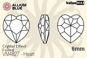 ValueMAX Heart Fancy Stone (VM4827) 6mm - Crystal Effect With Foiling - Click Image to Close