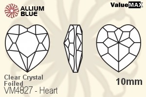 ValueMAX Heart Fancy Stone (VM4827) 10mm - Clear Crystal With Foiling - Haga Click en la Imagen para Cerrar