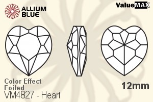 バリューマックス Heart ファンシーストーン (VM4827) 12mm - カラー Effect 裏面フォイル - ウインドウを閉じる