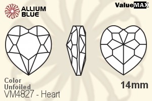 バリューマックス Heart ファンシーストーン (VM4827) 14mm - カラー 裏面にホイル無し - ウインドウを閉じる