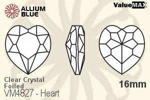 ValueMAX Heart Fancy Stone (VM4827) 16mm - Clear Crystal With Foiling