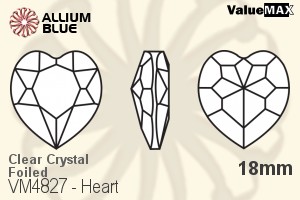 ValueMAX Heart Fancy Stone (VM4827) 18mm - Clear Crystal With Foiling - 关闭视窗 >> 可点击图片
