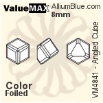 ValueMAX Angled Cube Fancy Stone (VM4841) 8mm - Color With Foiling
