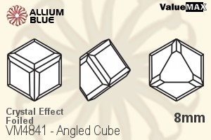 ValueMAX Angled Cube Fancy Stone (VM4841) 8mm - Crystal Effect With Foiling - Click Image to Close