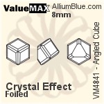 ValueMAX Angled Cube Fancy Stone (VM4841) 8mm - Crystal Effect With Foiling