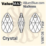 ValueMAX Pear (VM6106) 16x9mm - Clear Crystal