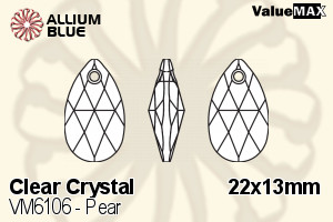 ValueMAX Pear (VM6106) 22x13mm - Clear Crystal - 關閉視窗 >> 可點擊圖片