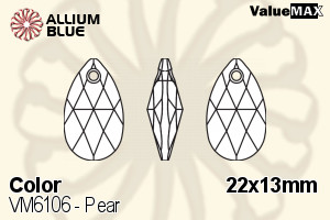 VALUEMAX CRYSTAL Pear 22x13mm Violet