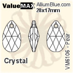 ValueMAX Pear (VM6106) 28x17mm - Clear Crystal