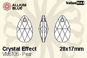 VALUEMAX CRYSTAL Pear 28x17mm Crystal Bermuda Blue