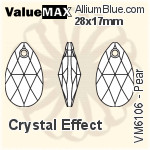 ValueMAX Pear (VM6106) 28x17mm - Crystal Effect